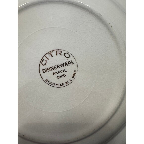 vintage Harker Pottery plate in the "Godey Prints" or "Courting Couple" pattern. - Picture 6 of 7